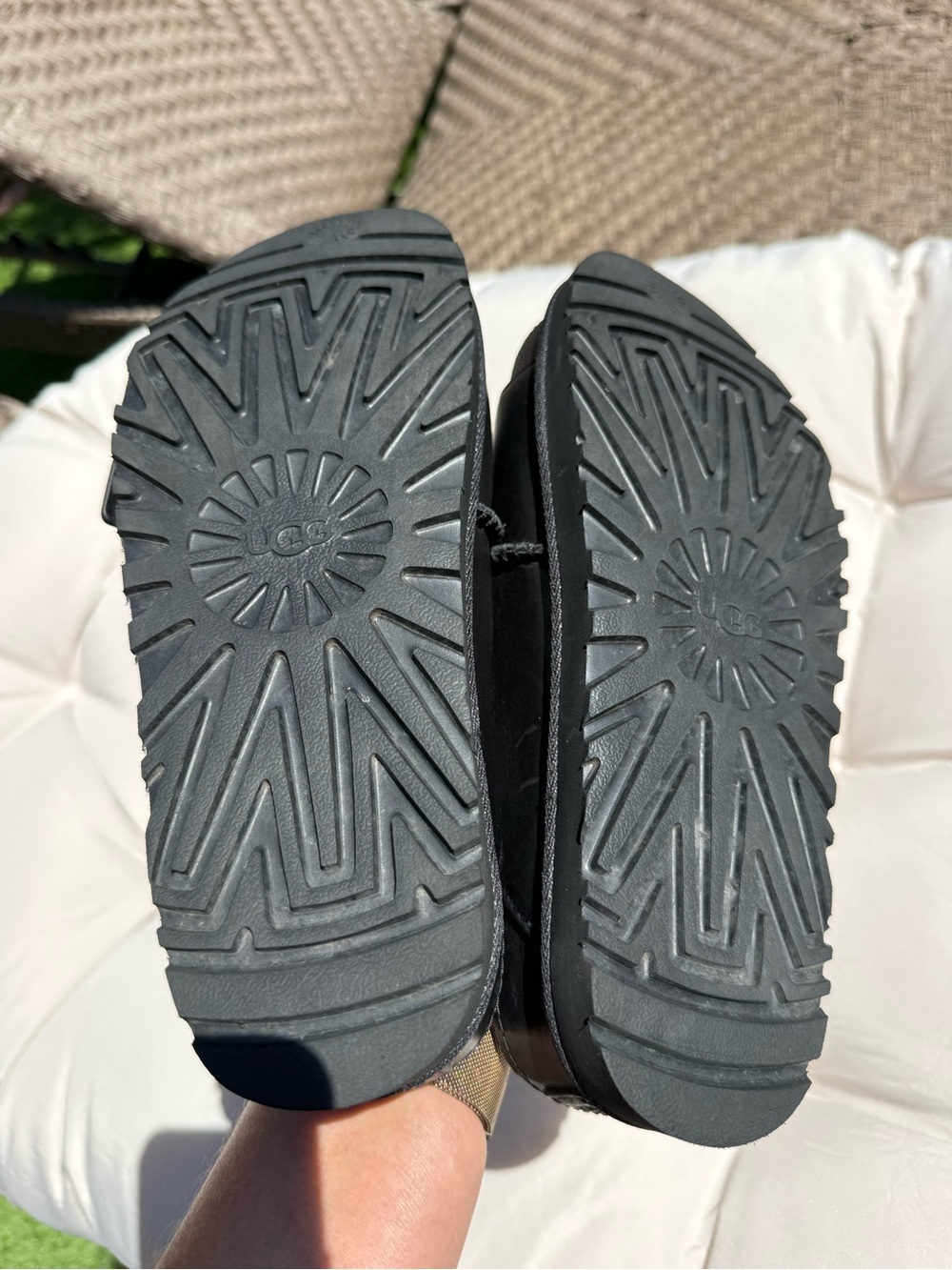 UGG Black Leather Buckle Slide Sandals - Picture 4 of 8